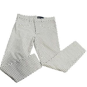 Gap Womens Pants 6R Black White Skinny Crop Geometric Casual Career Stretch